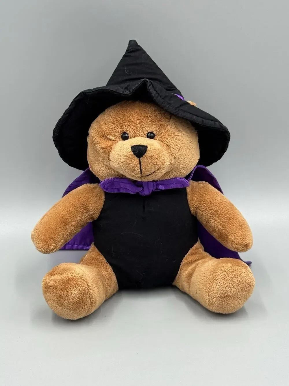 Hallmark Witch Bear Plush 8” Stuffed Animal Wearing Halloween Purple Cape